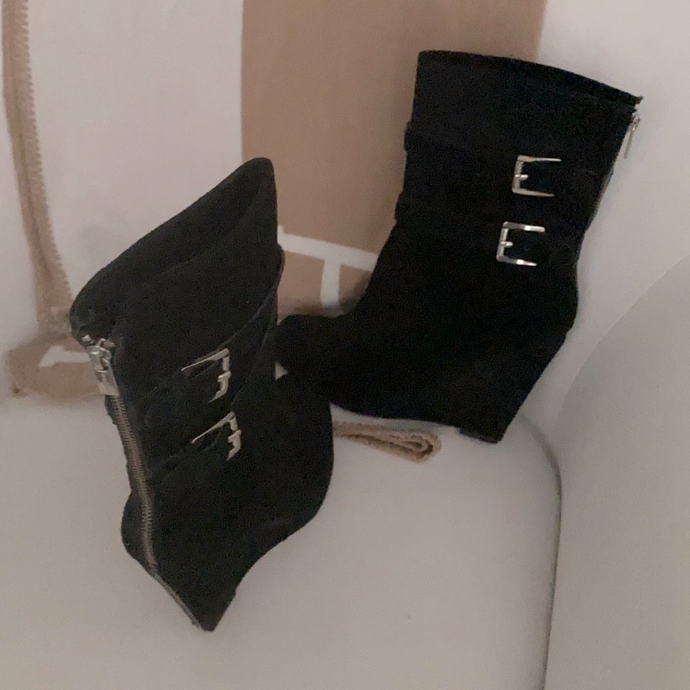 Michael Kors suede high wedge boots